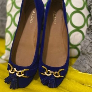 Aldo royal blue velour flats